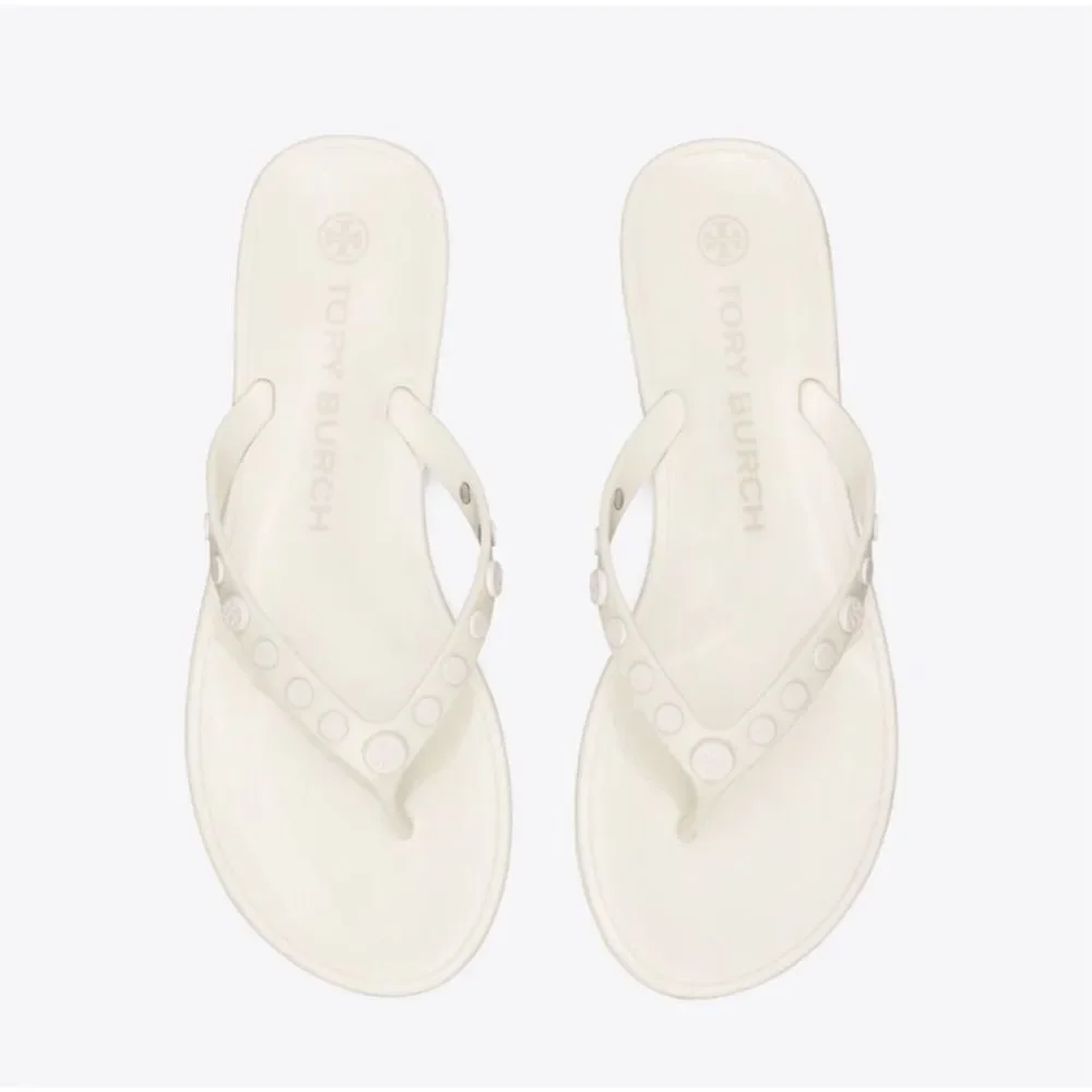Tory Burch Studded Jelly Sandals Flip Flop Sandal Ivory White Size 7
